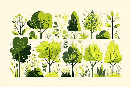 环境艺术设计环境艺术的植物插画