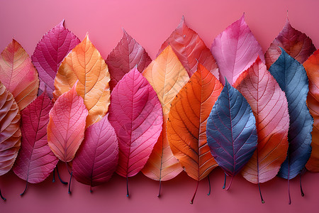 粉色背景上的叶子背景图片