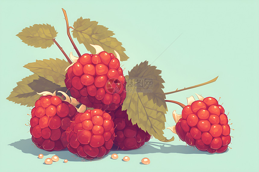 可口的浆果树莓图片