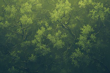 梦幻的绿色枝叶背景图片