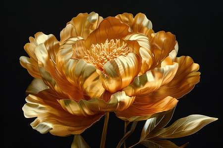 金色的牡丹花背景图片