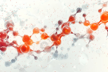 细胞立体图混沌中的红白物质插画