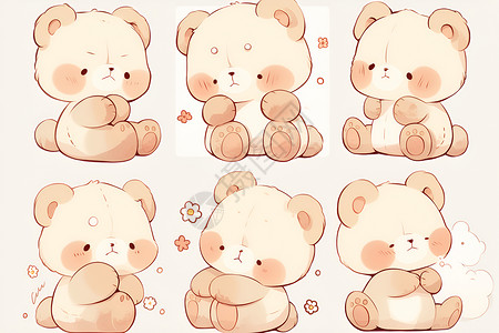 泰迪熊犬可爱的泰迪熊插画