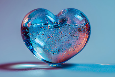 水流下来透明玻璃心脏插画