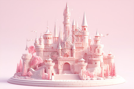 粉色梦幻粘土城堡背景图片