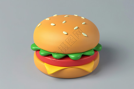 儿童餐饮玩具汉堡包插画