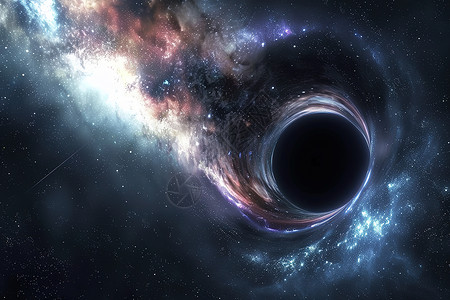 银白色黑洞银河系黑洞插画