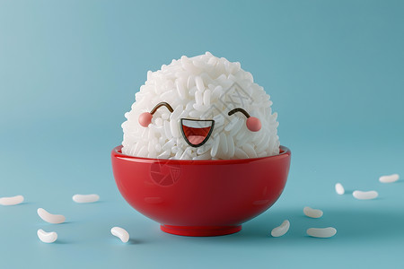 洒红胡里节红碗里的米饭插画