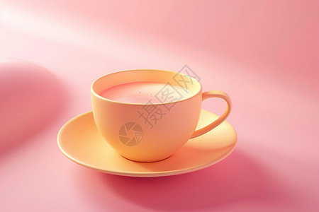 咖啡杯子陶瓷碟子里的咖啡杯插画