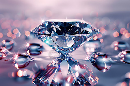 钻石logo闪烁的钻石海洋背景