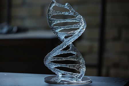 DNA螺旋体玻璃模型的双螺旋细胞结构插画
