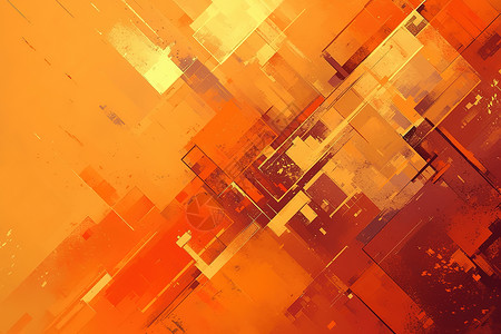 橙黄色方块构成的抽象背景高清图片