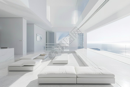 简约的白色沙发高清图片