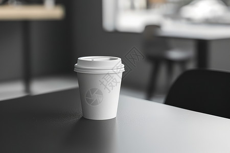 桌子上的白色咖啡杯背景图片