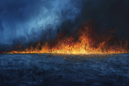 夜幕中的火焰背景图片