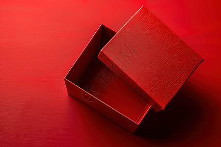 打开礼物有惊喜红色礼盒打开盖子背景