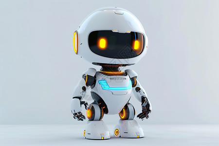 智能语音机器人发光的机器人插画