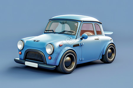 玩具汽车俯视可爱的蓝色卡通,小车插画
