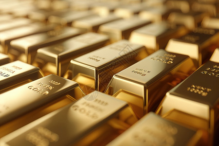 金融黄金素材金光灿灿的金条背景