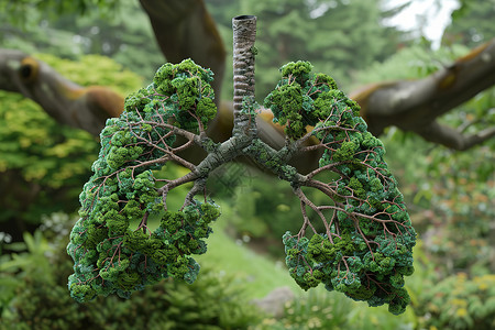 树林酒店长满树叶的肺脏设计图片