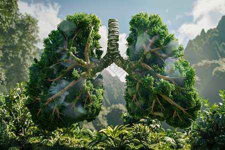 李中水上森林森林中的肺脏树木设计图片