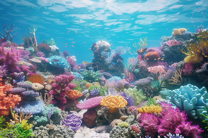 五彩斑斓的珊瑚礁图片
