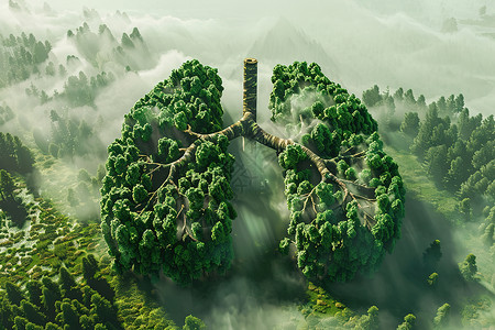 树木植物肺形状树设计图片