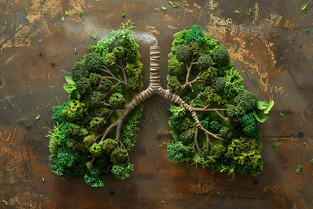 肺脏形状的树木高清图片