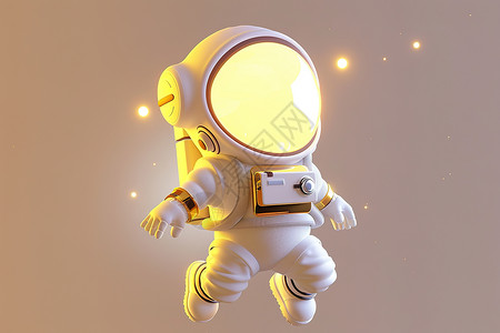 铜摆件漂浮的宇航员插画