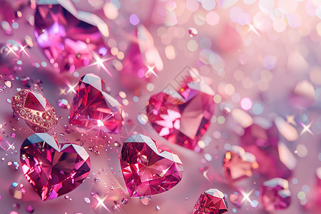 金刚石绚丽的粉色钻石插画
