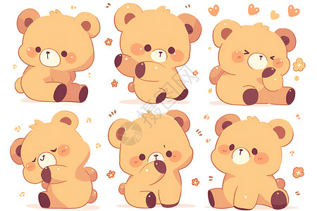 可爱小熊表情包可爱的卡通小熊插画