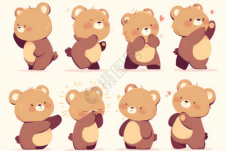小熊疑问表情包可爱小熊表情包插画