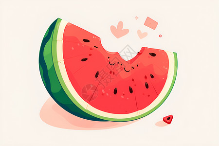 切片水果甜甜的西瓜插画