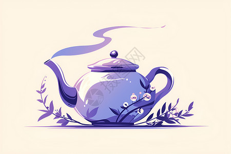 中国风简约茶壶背景图片