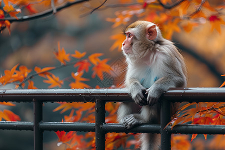 秋日里的白猕猴高清图片