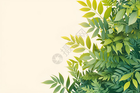 树叶壁纸翠绿的树丛插画