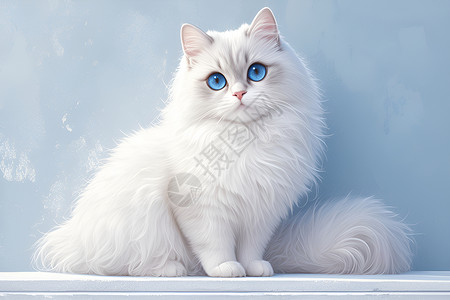 我家波斯猫蓝眼睛波斯猫插画