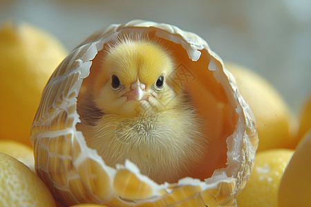 怀孕的小鸡破壳而出的小鸡背景