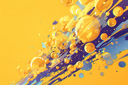 彩色泡泡气泡抽象彩色泡泡壁纸插画