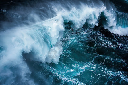 冲击海浪大浪冲击着海洋背景