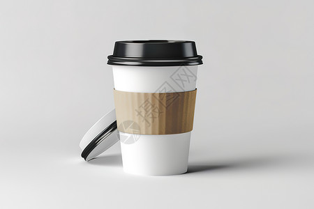 黑色盖子的咖啡杯高清图片