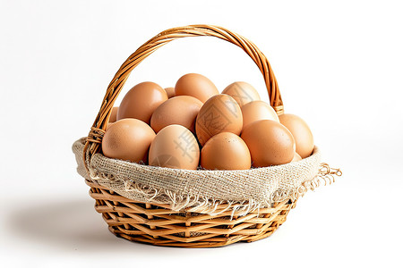 蛋类素材篮子里的鸡蛋背景