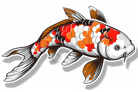 可爱的斑点鱼插画