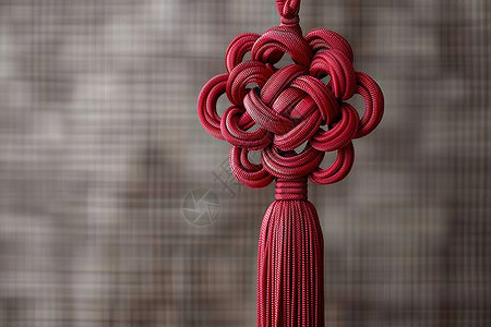 麻绳子红色的中国结背景
