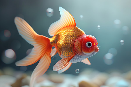 小鱼边框漂亮的小金鱼背景