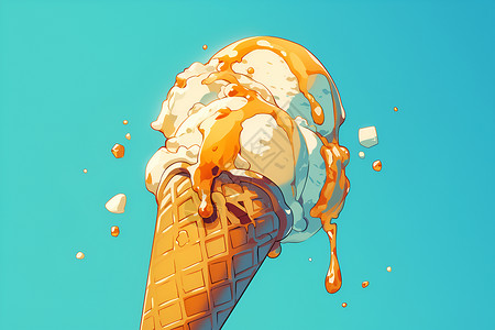 氮气冰淇淋美味的冰淇淋插画