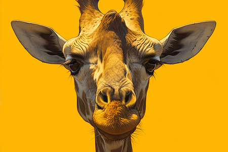 鼻孔优雅长颈鹿插画