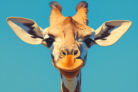 抠鼻孔发呆的长颈鹿插画