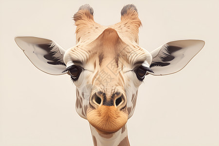 挖鼻孔优雅的长颈鹿插画