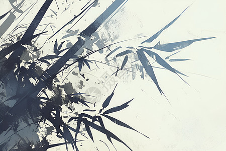 竹子的艺术水墨画背景图片